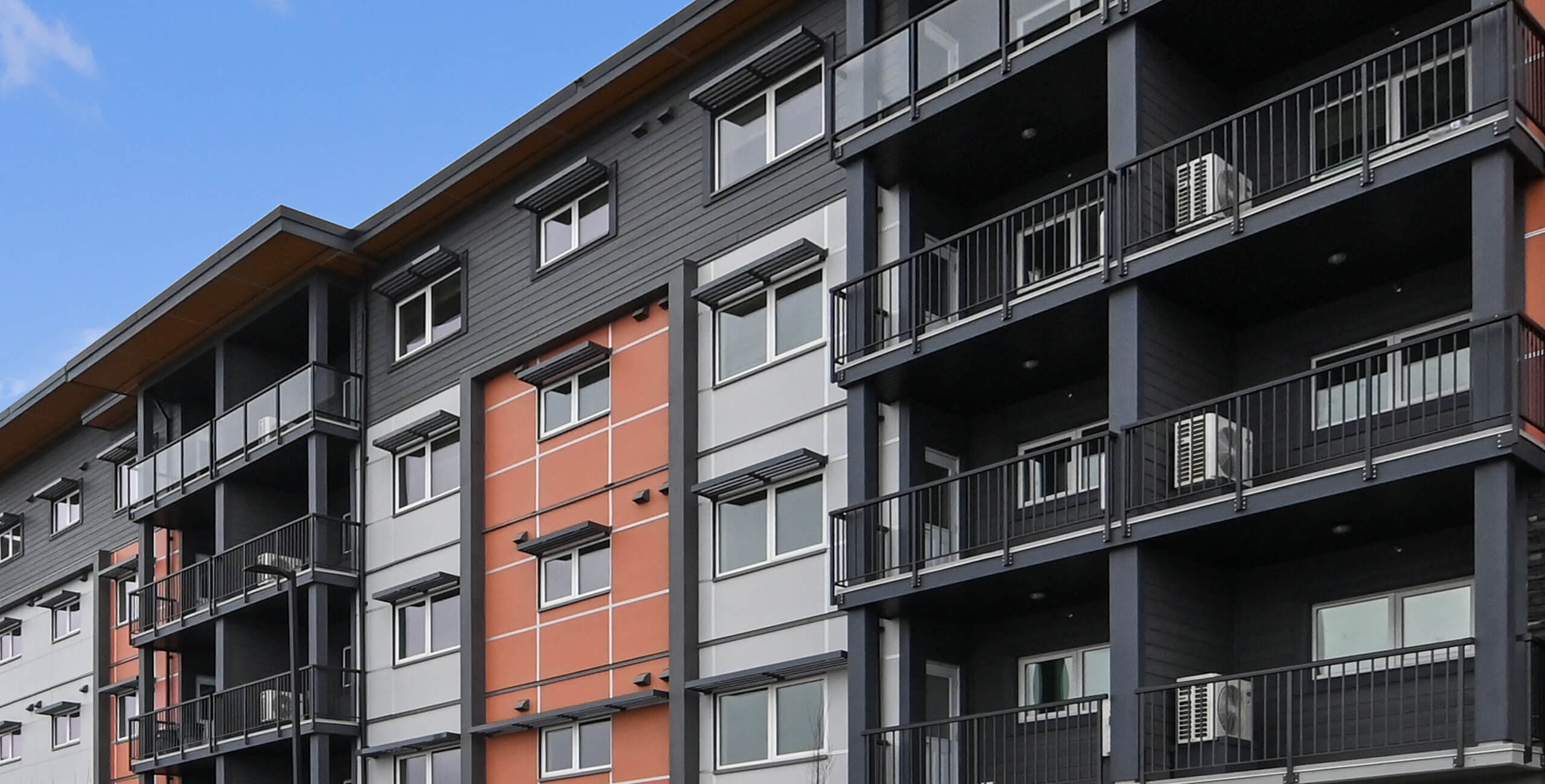Exterior of an apartment building